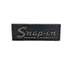 Vintage Snap-On Tool Box Metal Plate Emblem Logo Badge 5 1/8 x 1 3/4-Preowned